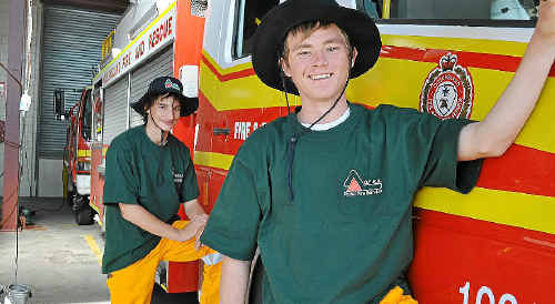 Gavin Conroy and Chris Leach learn the ropes at their first firefighters workshop. Gavin Conroy and Chris Leach learn the ropes at their first firefighters workshop.
